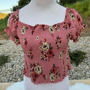 Blush Pink Forever 21 Floral Crop Top 2X